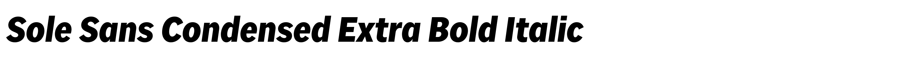 Sole Sans Condensed Extra Bold Italic
